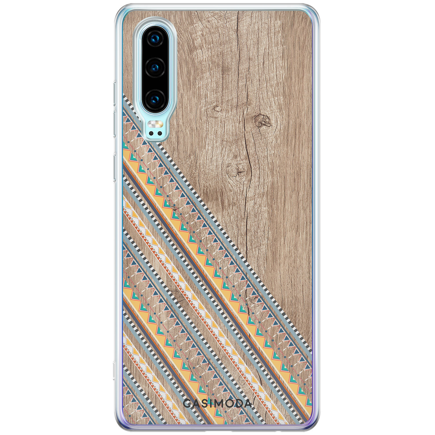 Huawei P30 siliconen hoesje - Wooden stripes