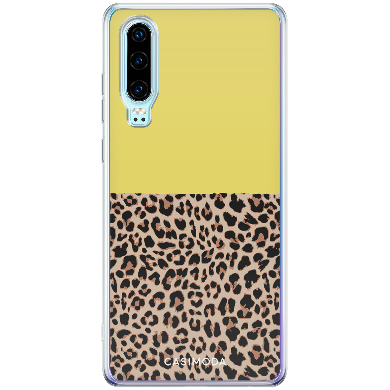 Huawei P30 siliconen hoesje - Luipaard geel