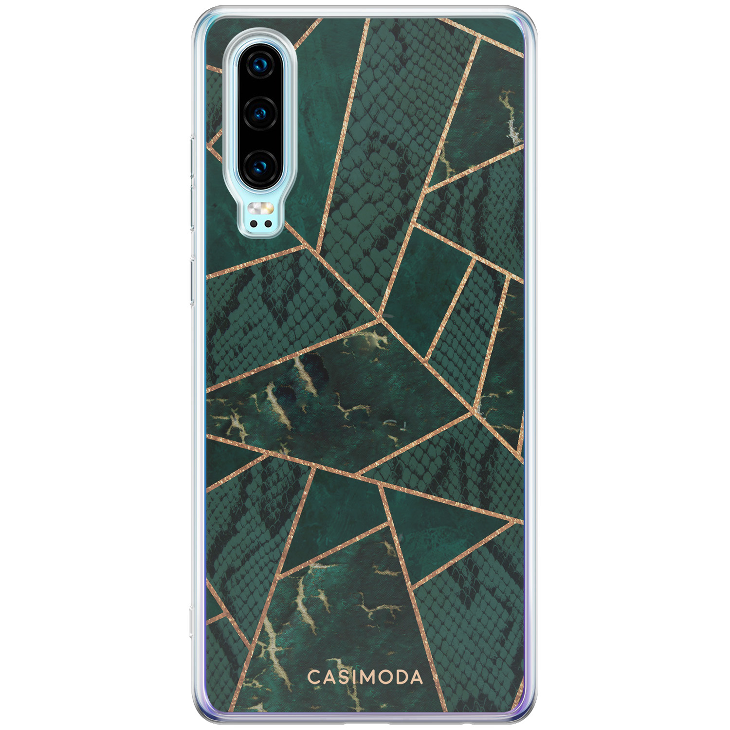 Huawei P30 siliconen hoesje Abstract groen