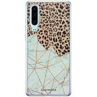 Casimoda Huawei P30 siliconen hoesje - Luipaard marmer mint