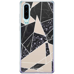 Casimoda Huawei P30 siliconen hoesje - Abstract painted