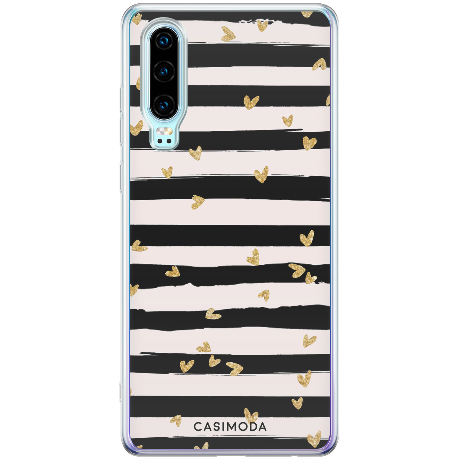 Huawei P30 siliconen telefoonhoesje - Hart streepjes