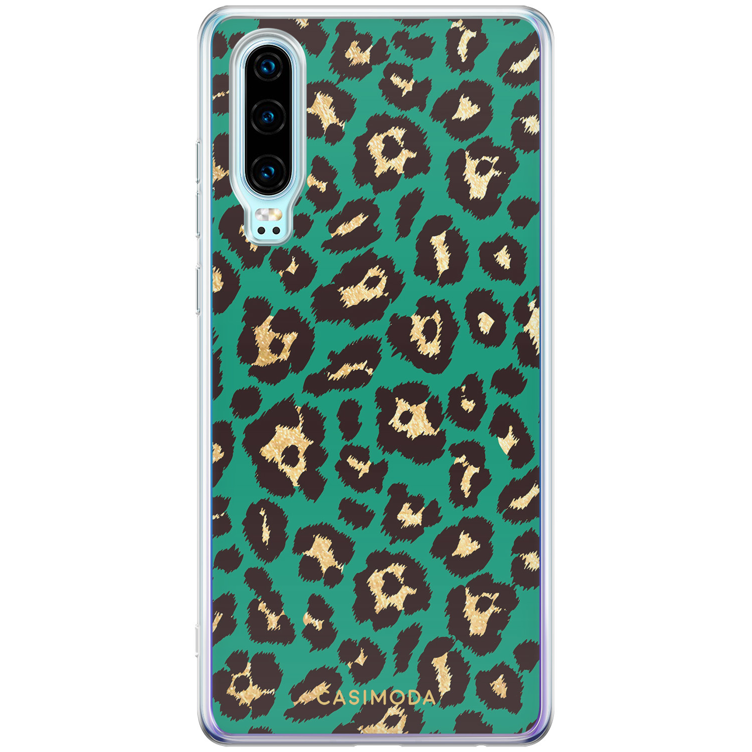 Huawei P30 siliconen hoesje - Luipaard groen