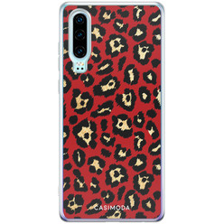 Casimoda Huawei P30 siliconen hoesje - Luipaard rood