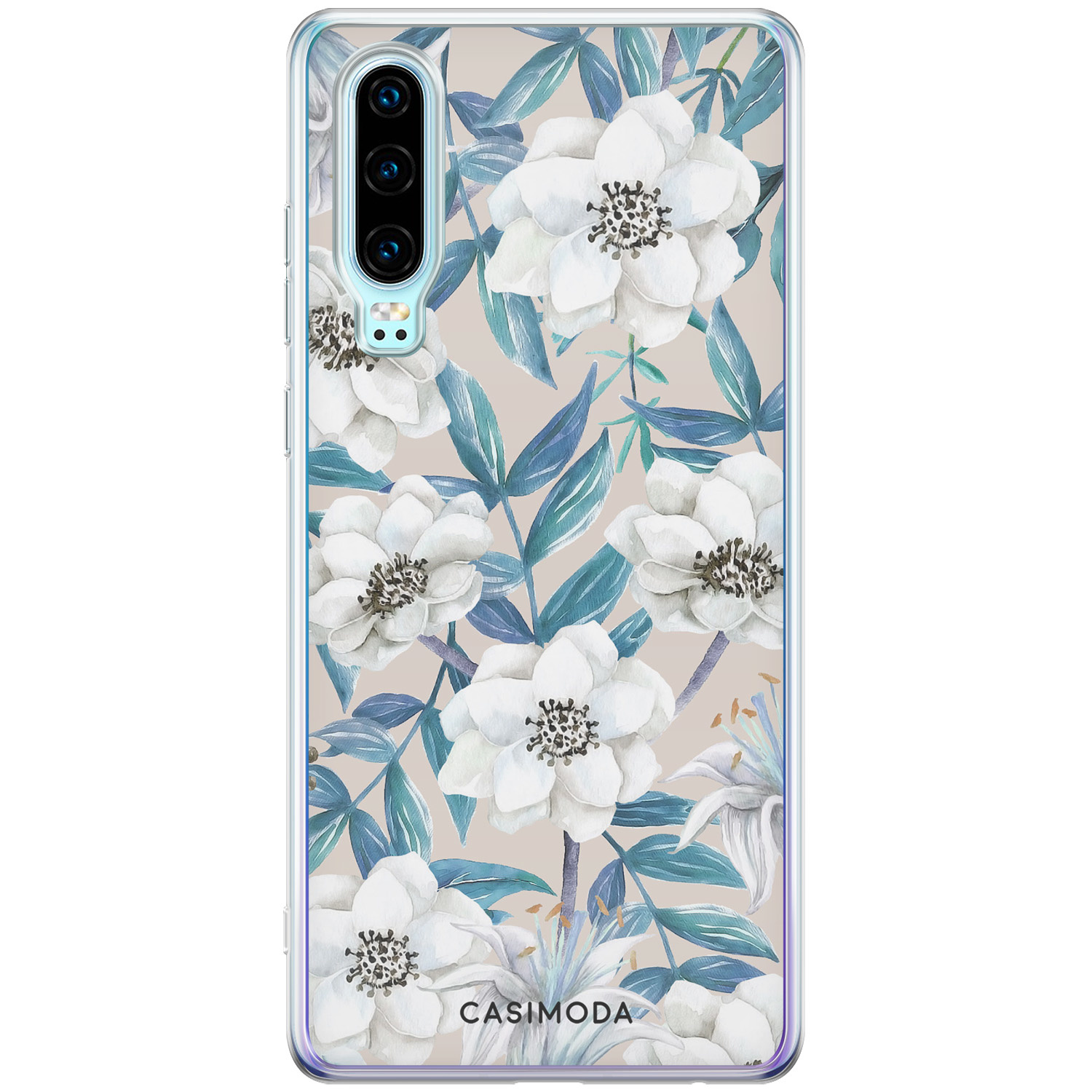 Huawei P30 siliconen telefoonhoesje - Touch of flowers