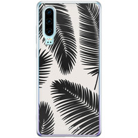 Casimoda Huawei P30 siliconen telefoonhoesje - Palm leaves silhouette