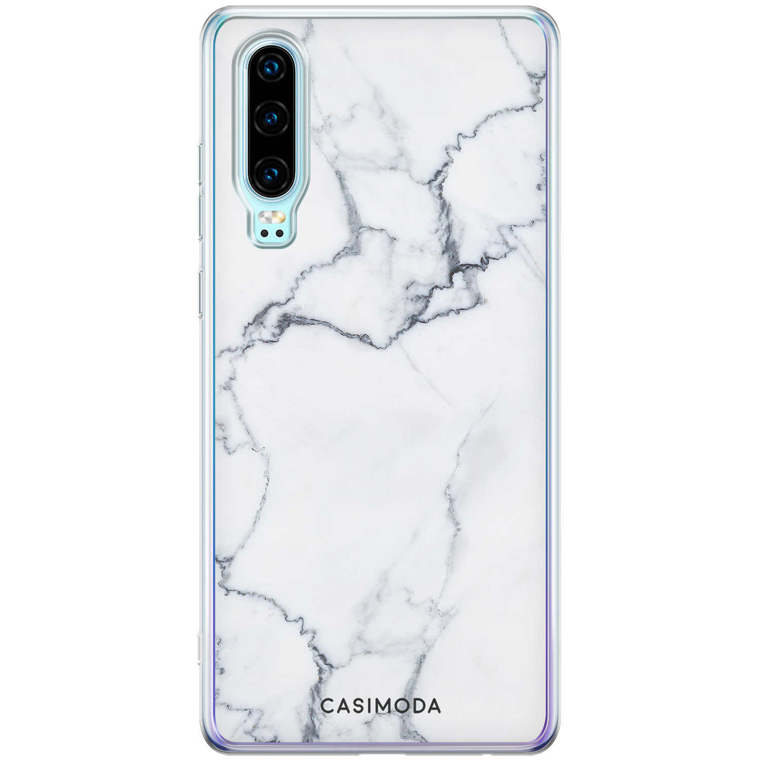 Huawei P30 siliconen hoesje - Marmer grijs