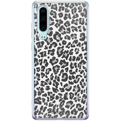 Casimoda Huawei P30 siliconen hoesje - Luipaard grijs