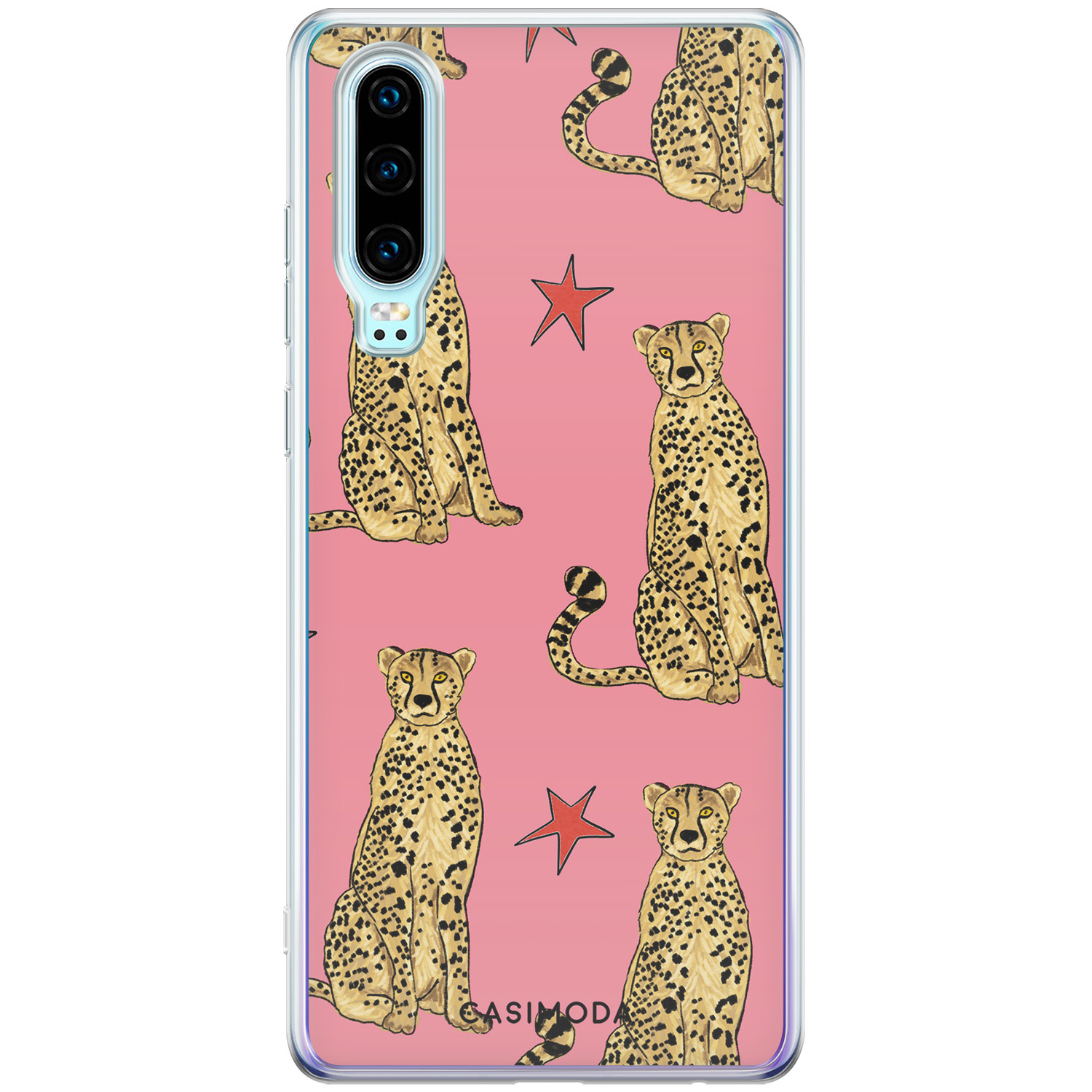 Huawei P30 siliconen hoesje - The pink leopard