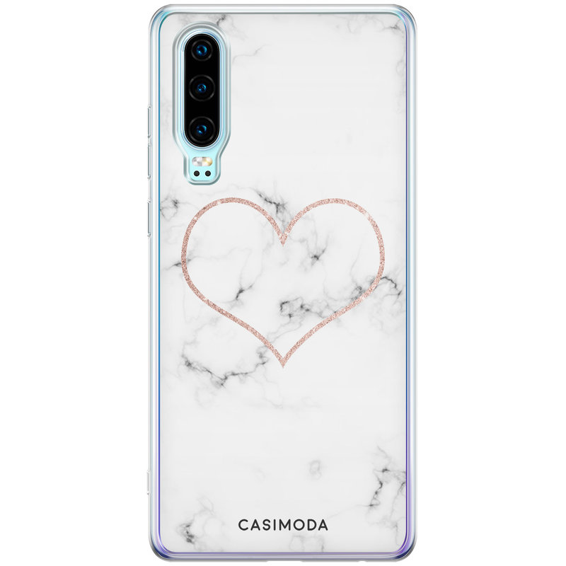 Casimoda Huawei P30 siliconen hoesje - Marmer hart