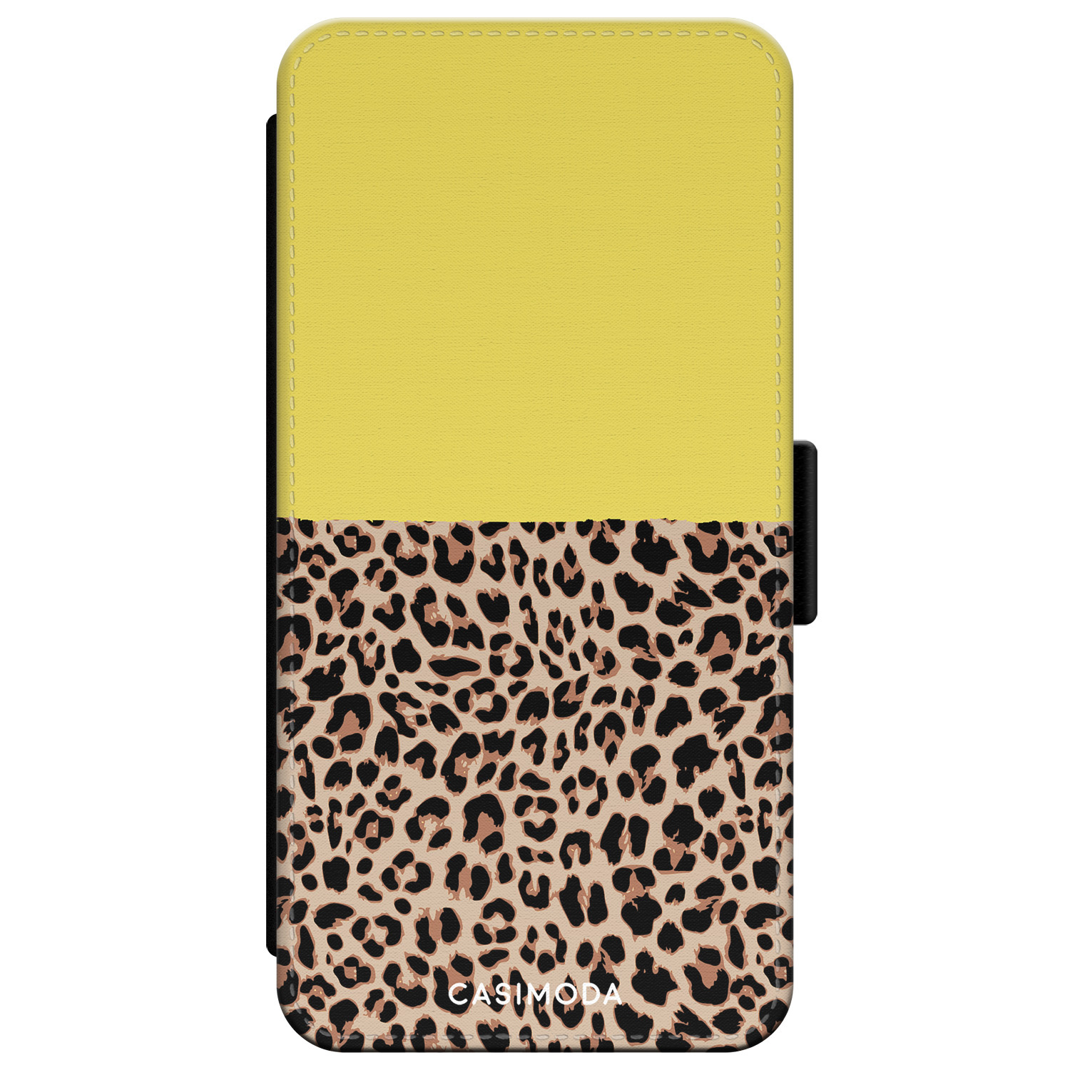 iPhone XR flipcase Luipaard geel
