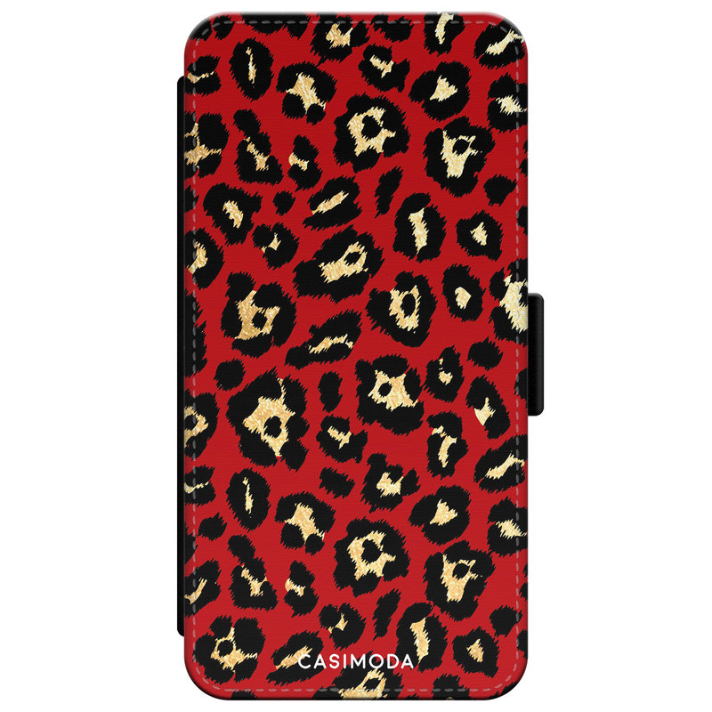 Casimoda iPhone XR flipcase - Luipaard rood
