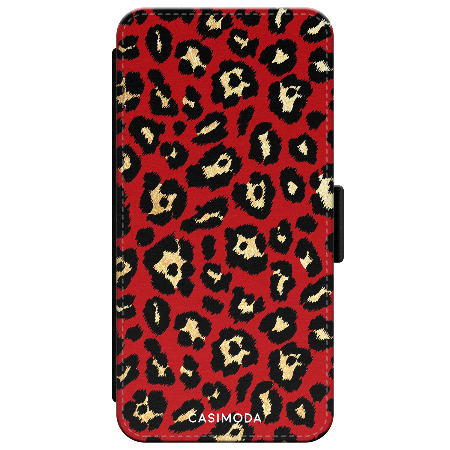 iPhone XR flipcase Luipaard rood