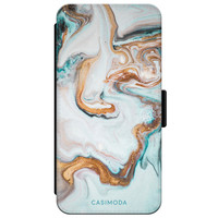 Casimoda iPhone XR flipcase - Marmer blauw goud