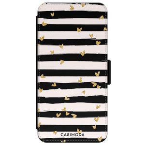 Casimoda iPhone XR flipcase - Hart & streepjes
