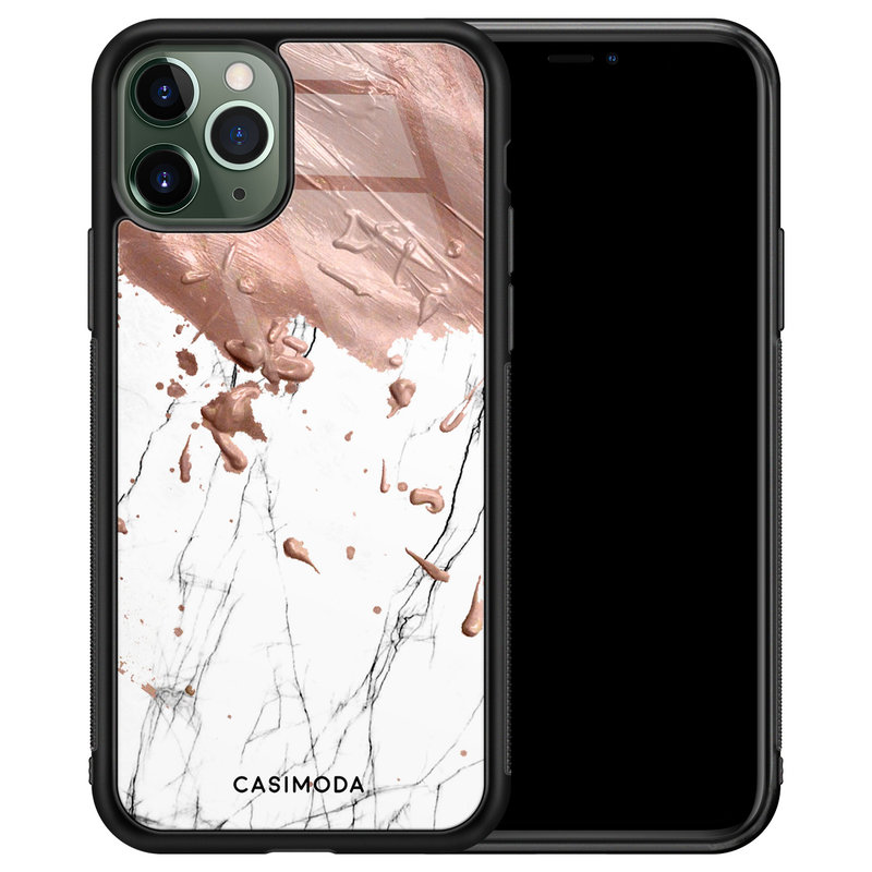 Casimoda iPhone 11 Pro Max glazen hardcase - Marble splash