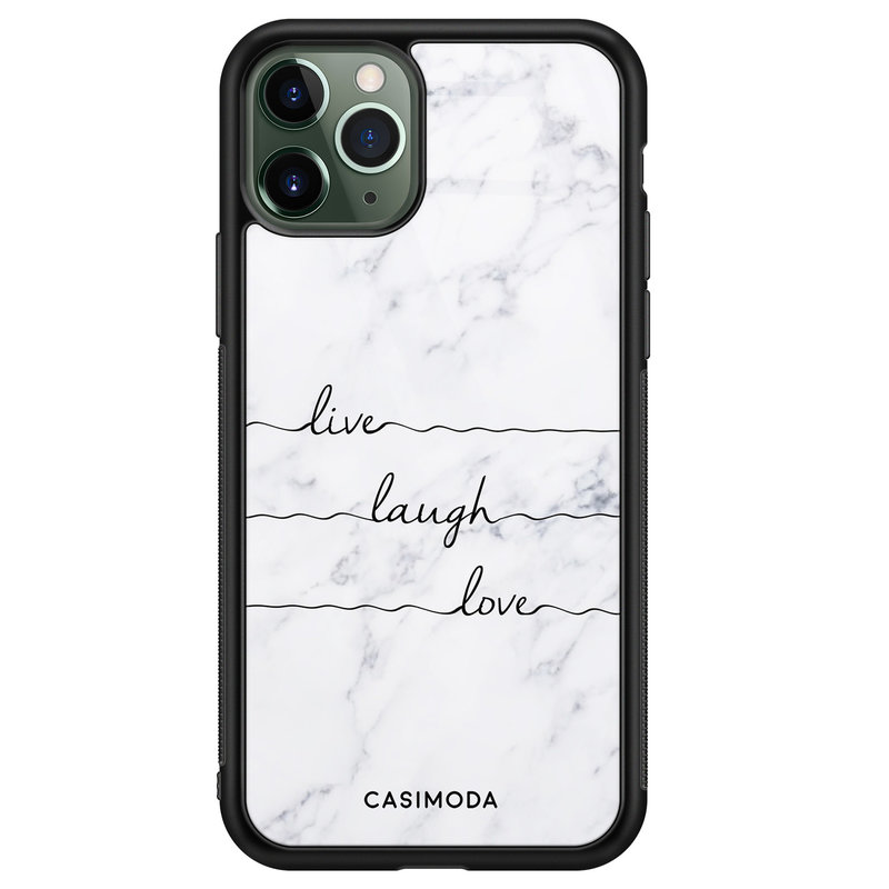 Casimoda iPhone 11 Pro Max glazen hardcase - Live laugh love