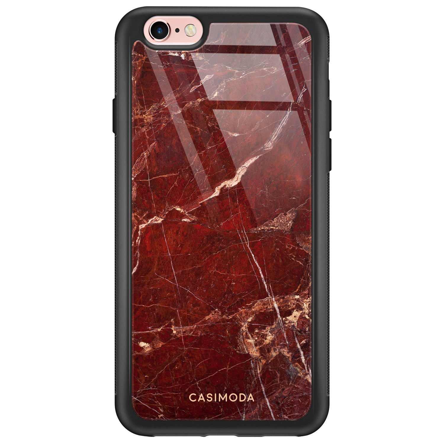 iPhone 6 6s glazen hardcase Marmer rood