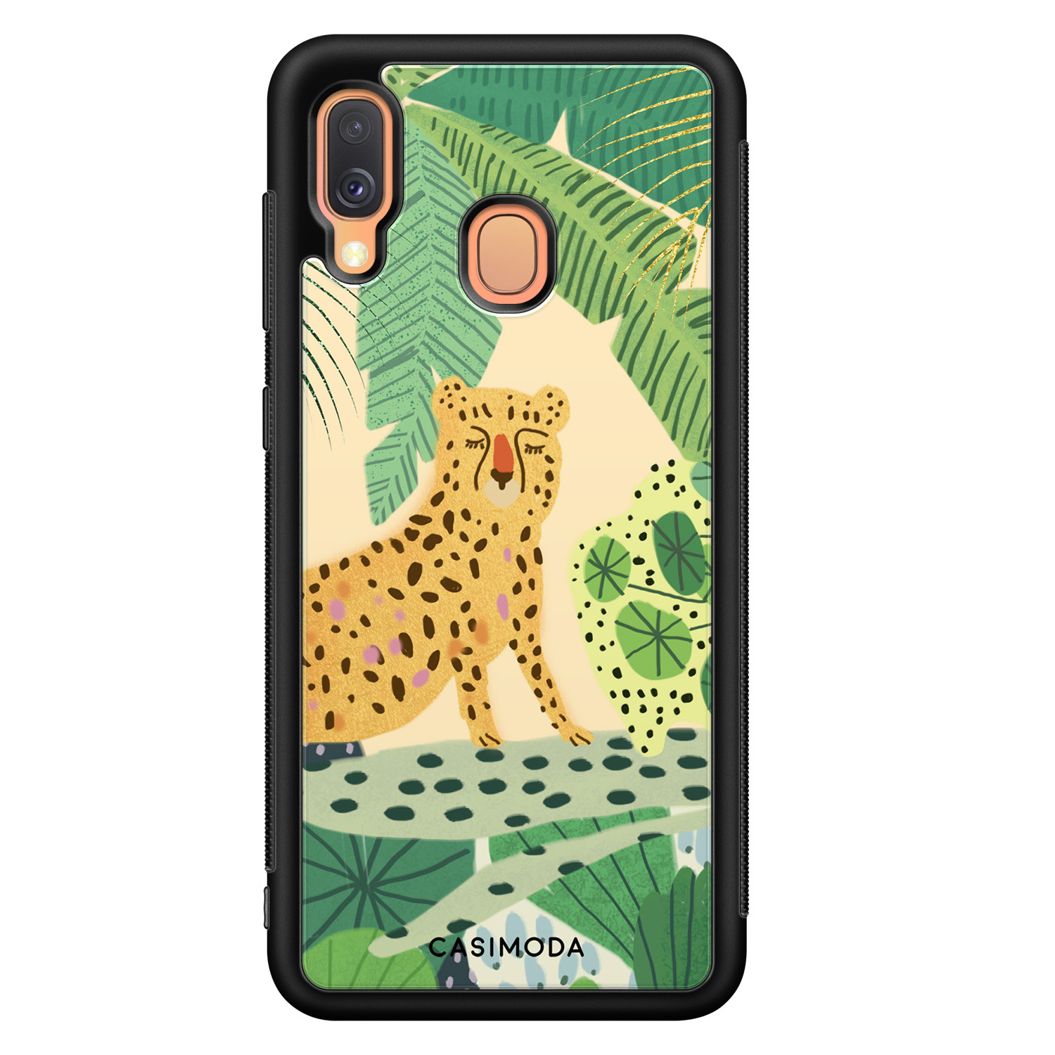 Samsung Galaxy A40 hoesje - Jungle luipaard