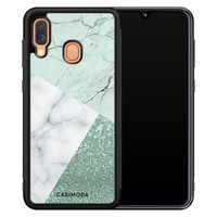 Casimoda Samsung Galaxy A40 hoesje - Minty marmer collage