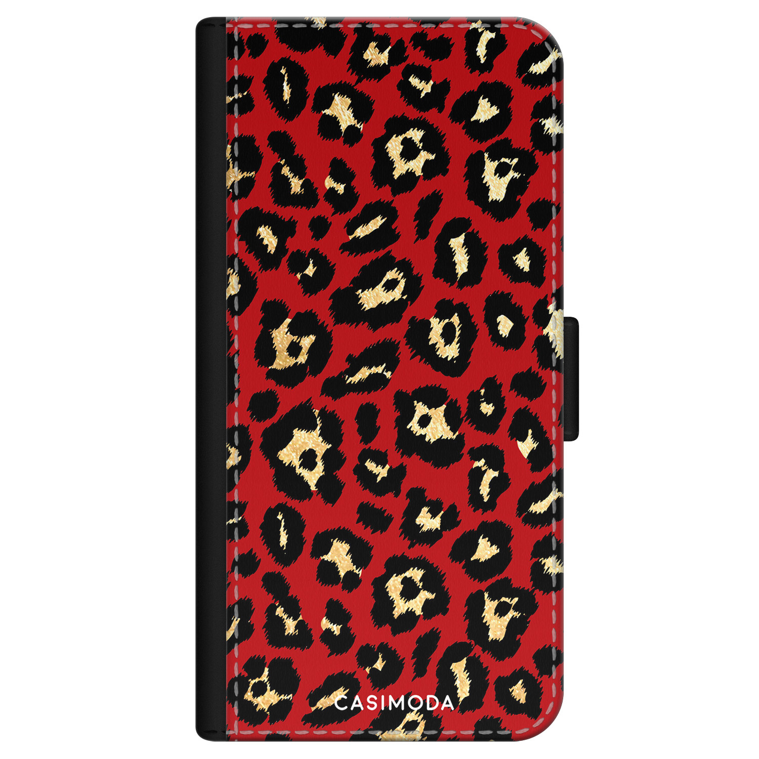 iPhone 11 flipcase Luipaard rood