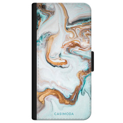 Casimoda iPhone 11 flipcase - Marmer blauw goud