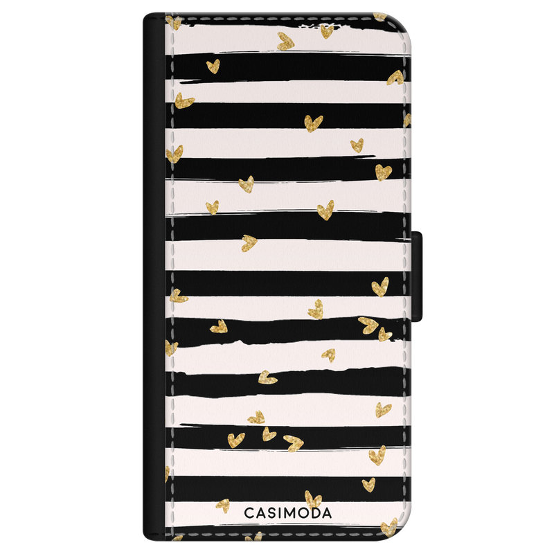 Casimoda iPhone 11 flipcase - Hart & streepjes