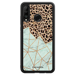 Casimoda Huawei P30 Lite hoesje - Luipaard marmer mint