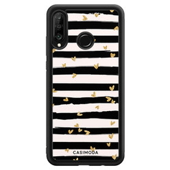 Casimoda Huawei P30 Lite hoesje - Hart streepjes