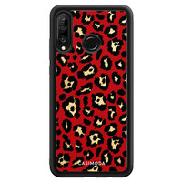 Casimoda Huawei P30 Lite hoesje - Luipaard rood