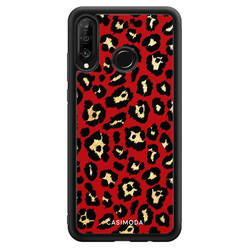 Casimoda Huawei P30 Lite hoesje - Luipaard rood