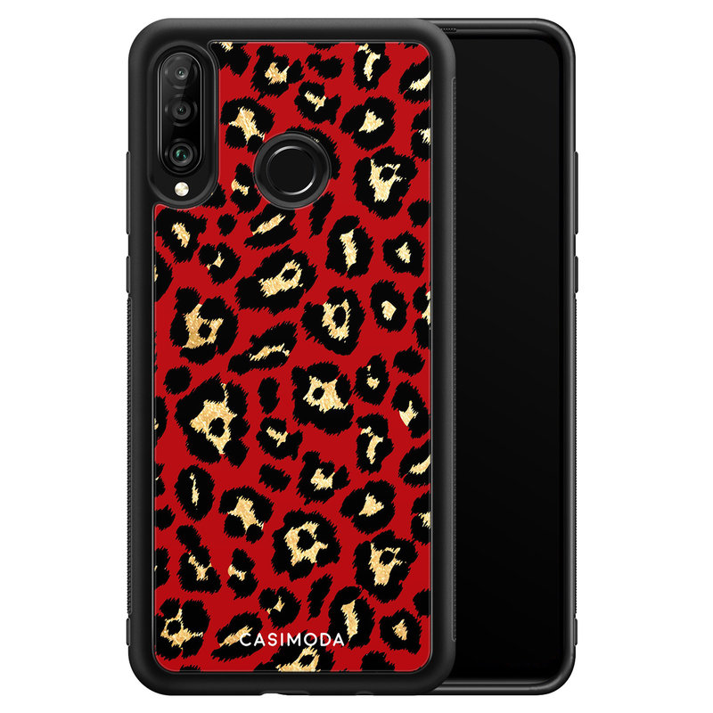 Casimoda Huawei P30 Lite hoesje - Luipaard rood