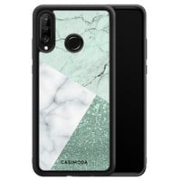 Casimoda Huawei P30 Lite hoesje - Minty marmer collage