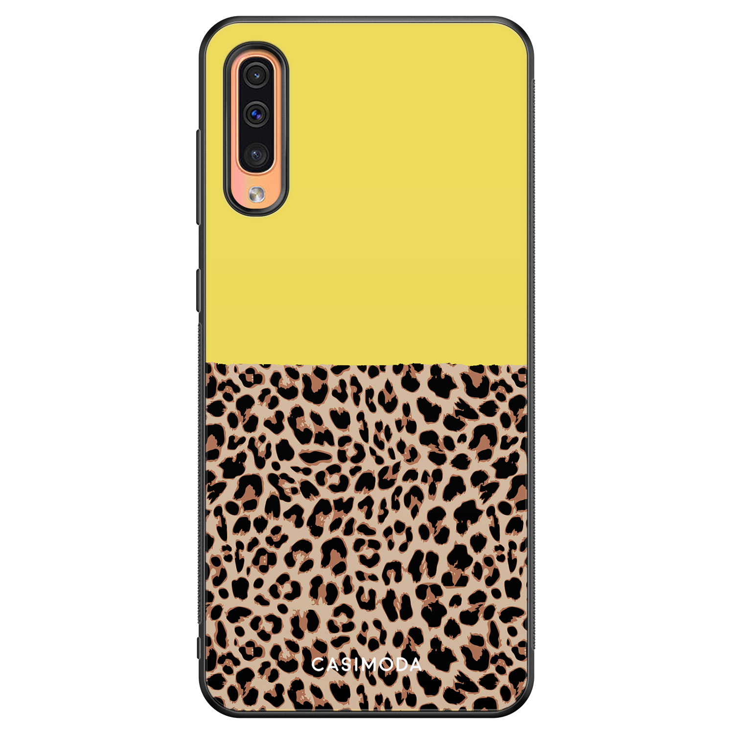 Samsung Galaxy A50 A30s hoesje Luipaard geel