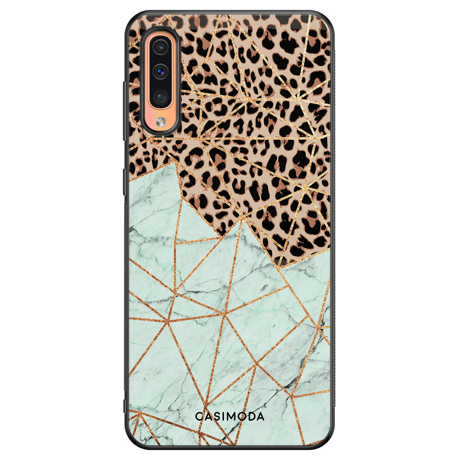 Samsung Galaxy A50 A30s hoesje Luipaard marmer mint