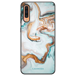 Casimoda Samsung Galaxy A50/A30s hoesje - Marmer blauw goud