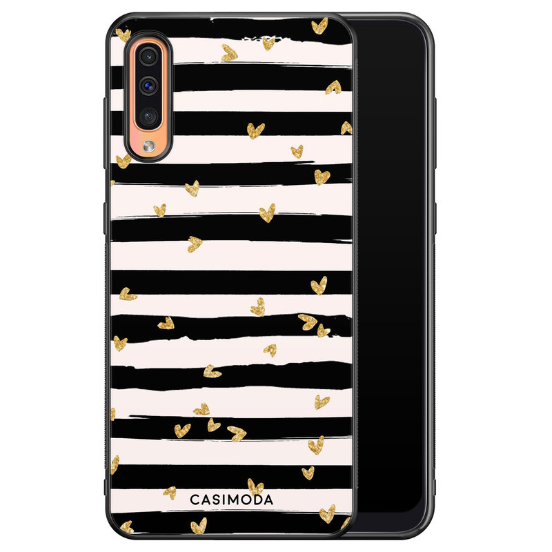 Casimoda Samsung Galaxy A50/A30s hoesje - Hart streepjes