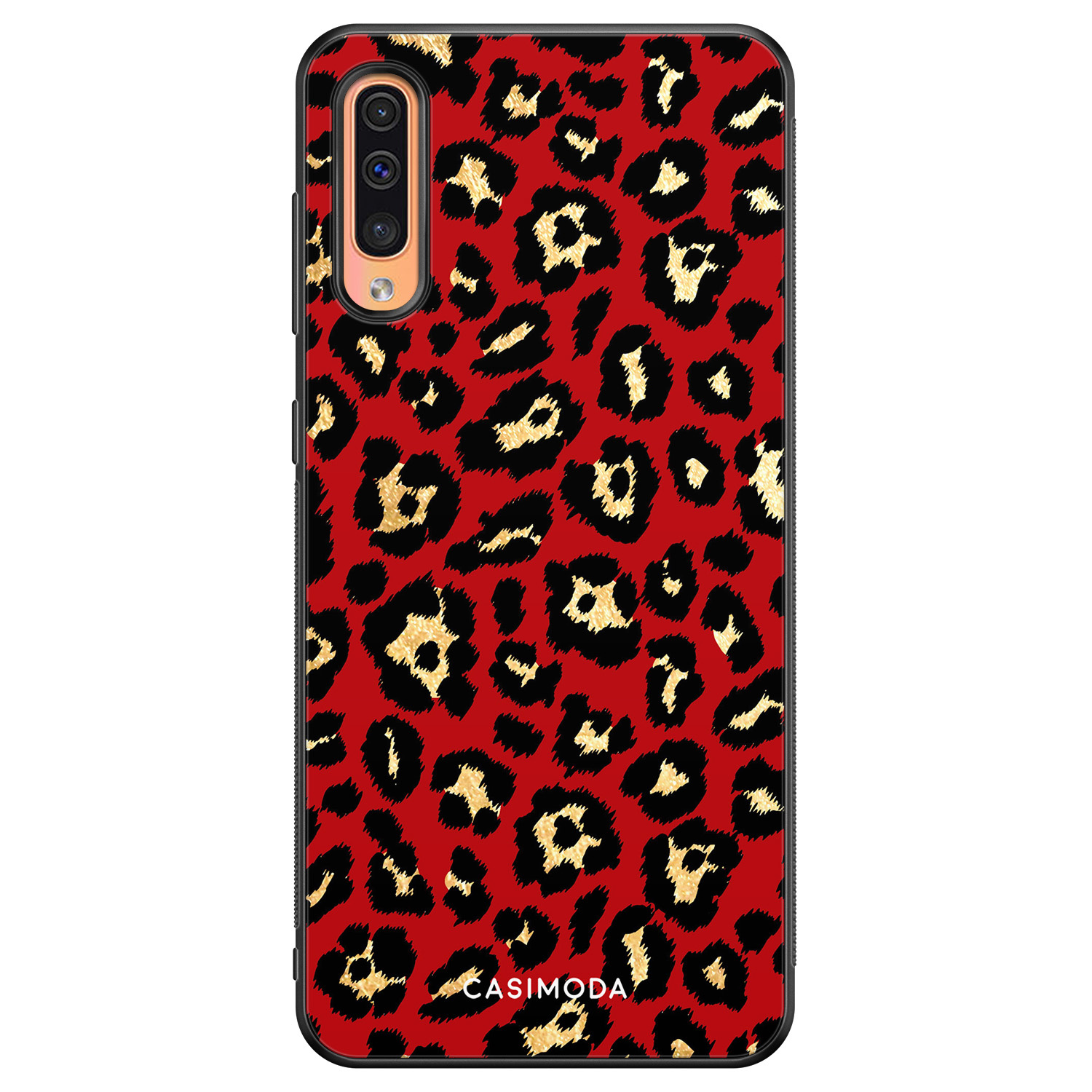 Samsung Galaxy A50 A30s hoesje Luipaard rood