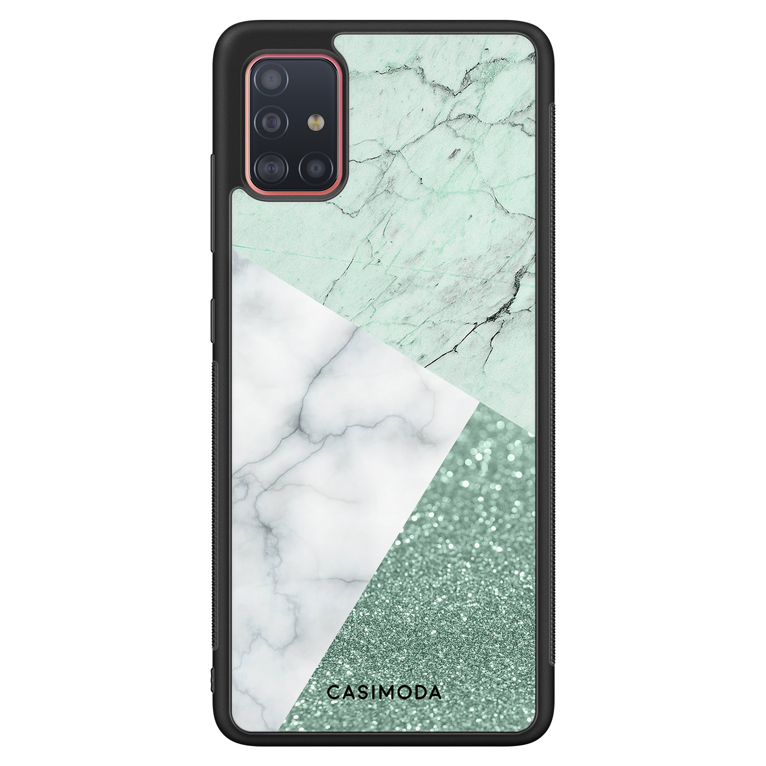 Samsung Galaxy A51 hoesje Minty marmer collage