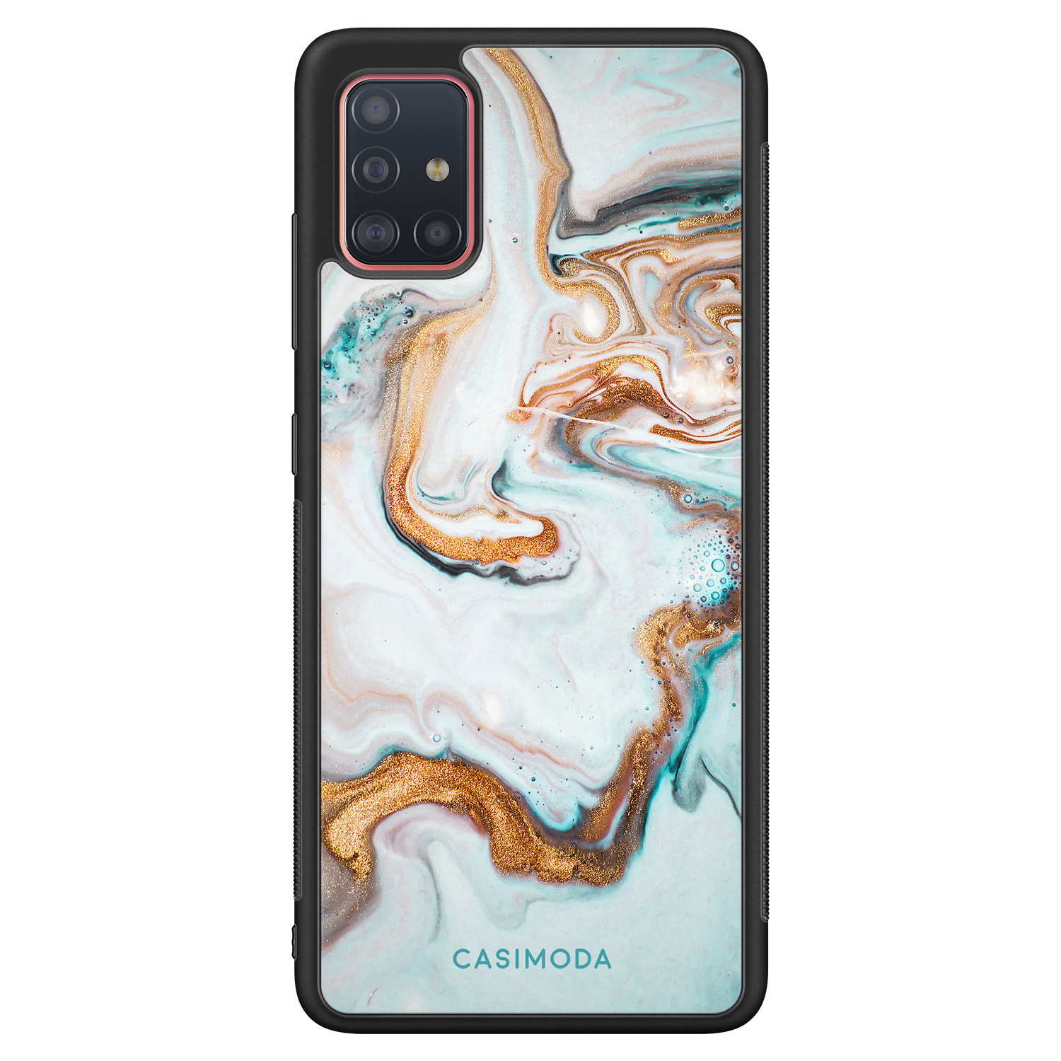 Samsung Galaxy A51 hoesje Marmer blauw goud