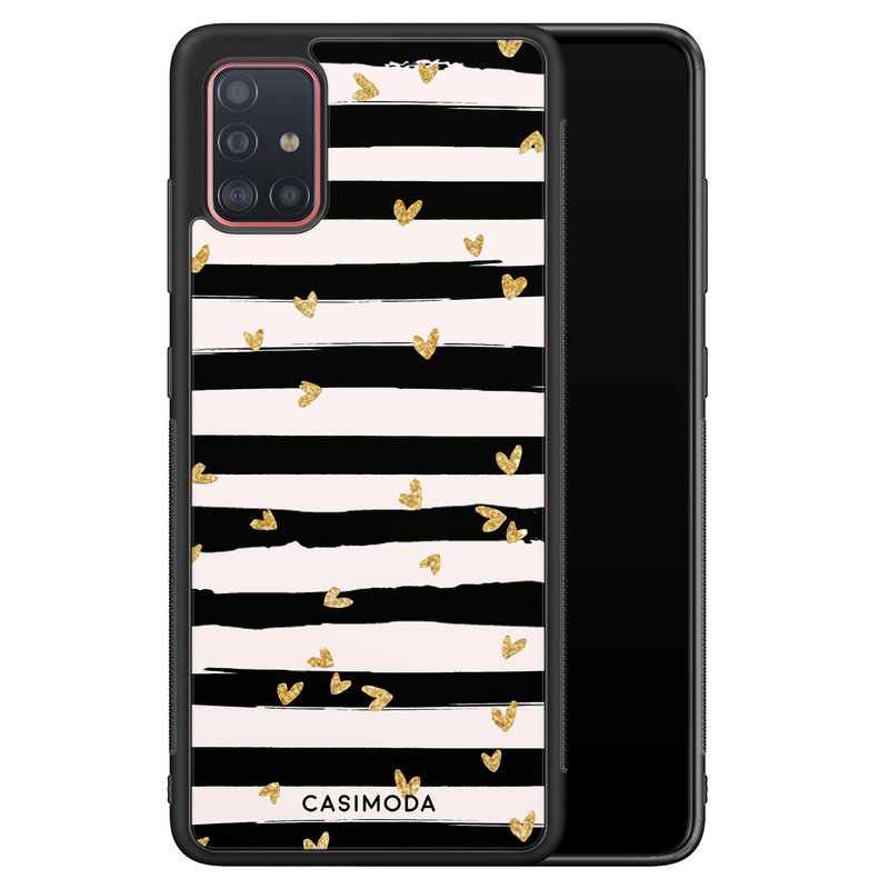 Casimoda Samsung Galaxy A51 hoesje - Hart streepjes