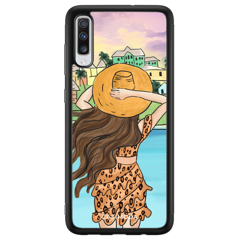 Casimoda Samsung Galaxy A70 hoesje - Sunset girl