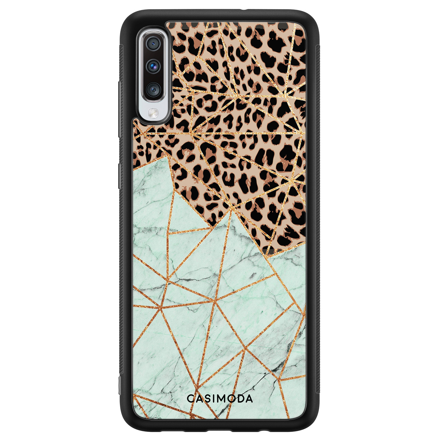 Samsung Galaxy A70 hoesje Luipaard marmer mint