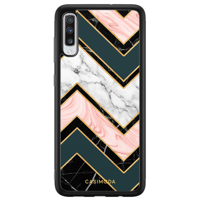 Casimoda Samsung Galaxy A70 hoesje - Marmer triangles