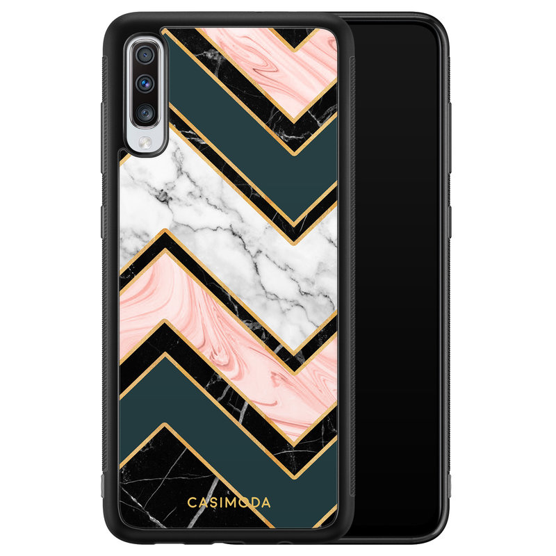 Casimoda Samsung Galaxy A70 hoesje - Marmer triangles