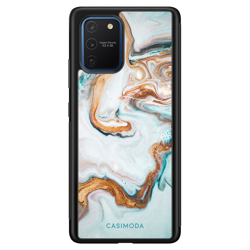 Casimoda Samsung Galaxy S10 Lite hoesje - Marmer blauw goud