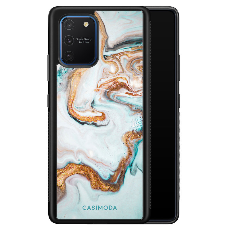 Casimoda Samsung Galaxy S10 Lite hoesje - Marmer blauw goud