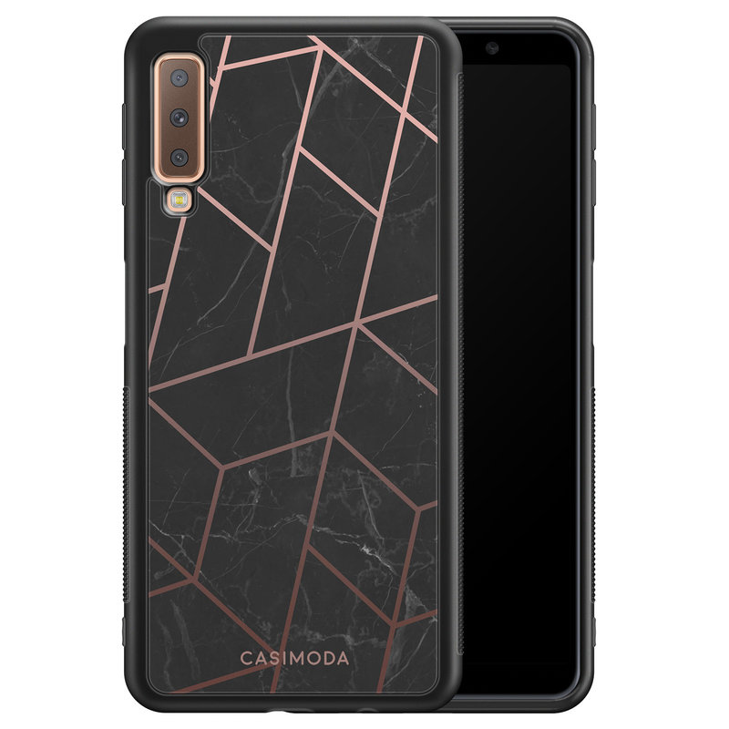 Casimoda Samsung Galaxy A7 2018 hoesje - Marble grid