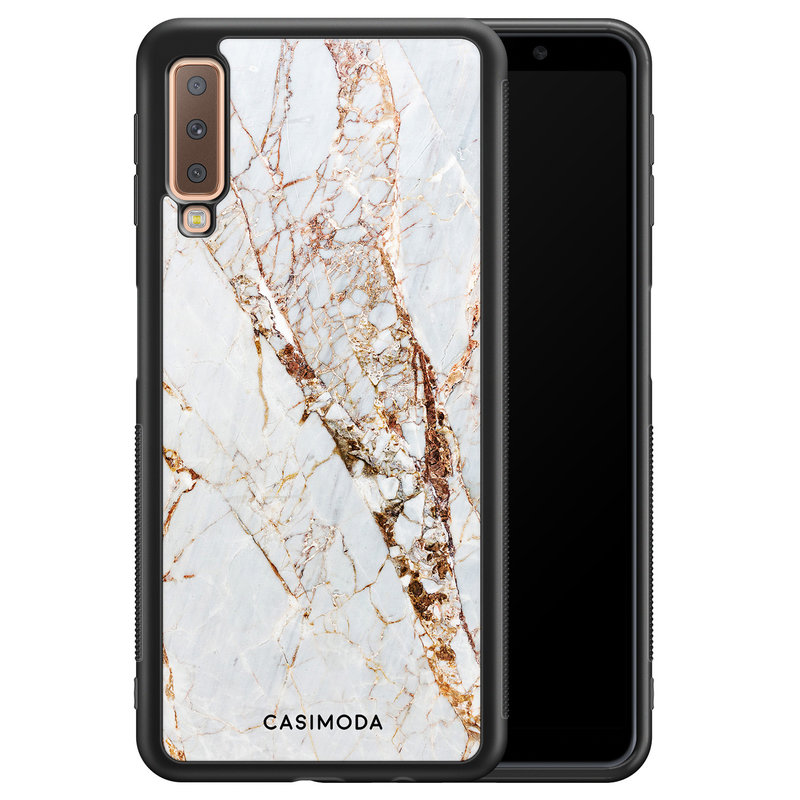 Casimoda Samsung Galaxy A7 2018 hoesje - Marmer goud