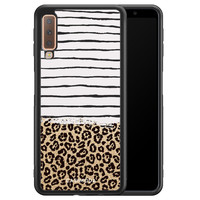 Casimoda Samsung Galaxy A7 2018 hoesje - Leopard lines